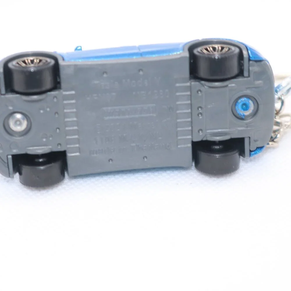 Matchbox blue Tesla Y model custom keychain
